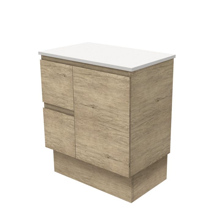 fienza Edge Scandi Oak 750 Cabinet on Kickboard Left Hand Drawers