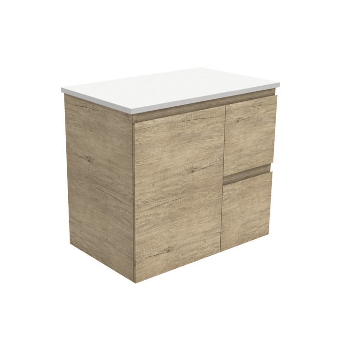 fienza Edge Scandi Oak 750 Wall-Hung Cabinet Right Hand Drawers