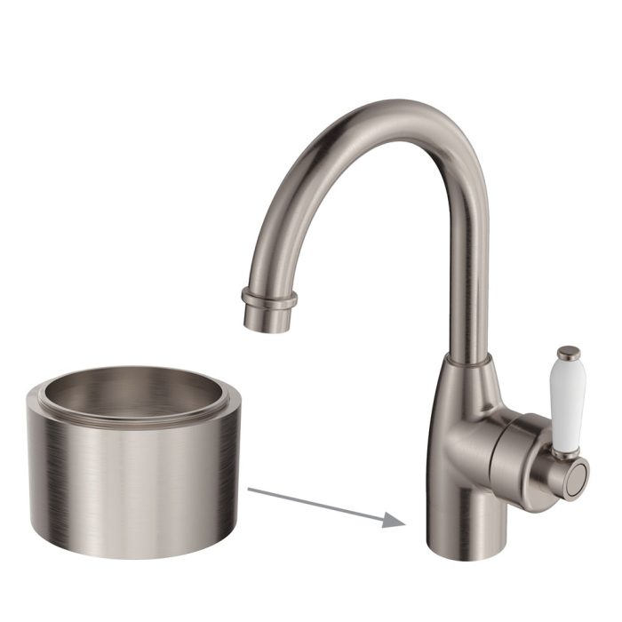 fienza Eleanor 30mm Base Riser for Basin Mixers Brushed Nickel