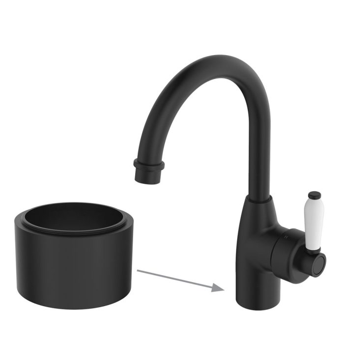 fienza Eleanor 30mm Base Riser for Basin Mixers Matte Black