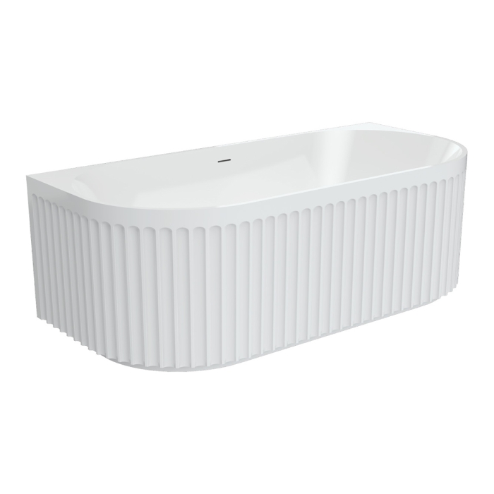 fienza Eleanor Back-To-Wall Acrylic Bath with Overflow 1700mm