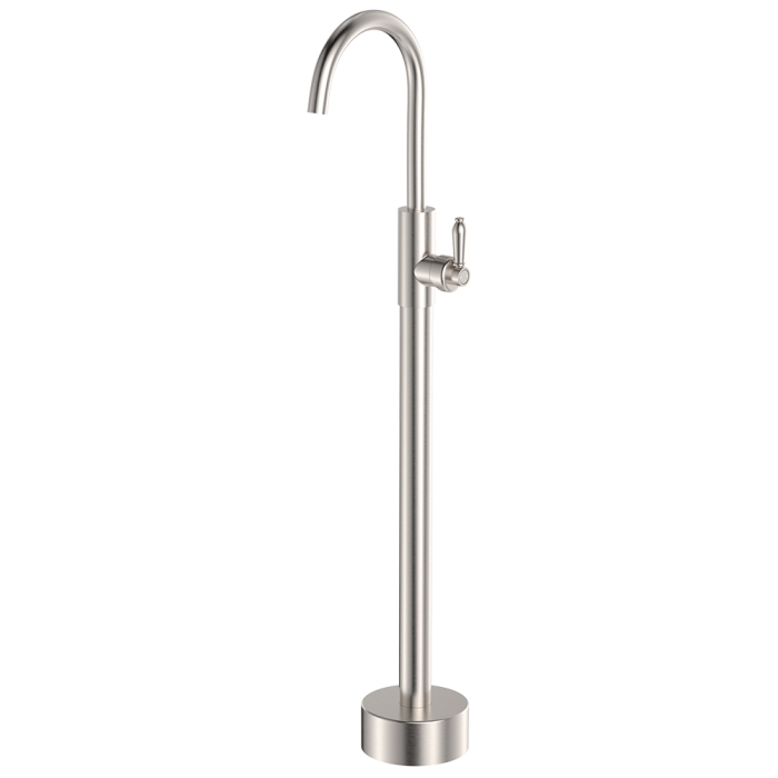 fienza Eleanor Floor Mounted Basin/Bath Mixer Brushed Nickel / Brushed Nickel