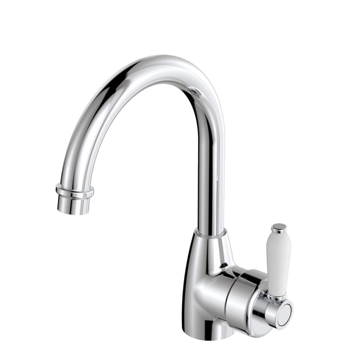 fienza Eleanor Gooseneck Basin Mixer Chrome / Ceramic fienza Eleanor Gooseneck Basin Mixer Chrome / Ceramic