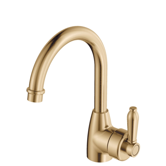 fienza Eleanor Gooseneck Basin Mixer Urban Brass / Urban Brass