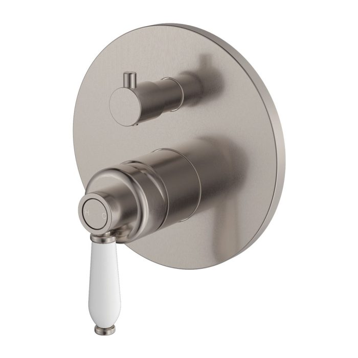 fienza Eleanor Wall Diverter Mixer Brushed Nickel / Ceramic