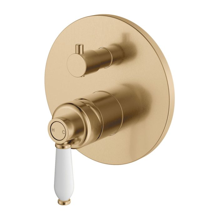 fienza Eleanor Wall Diverter Mixer Urban Brass / Ceramic