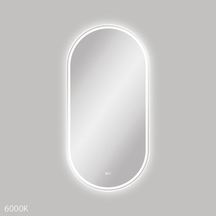 Fienza Empire LED Matte White Framed Mirror 600 X 1200mm