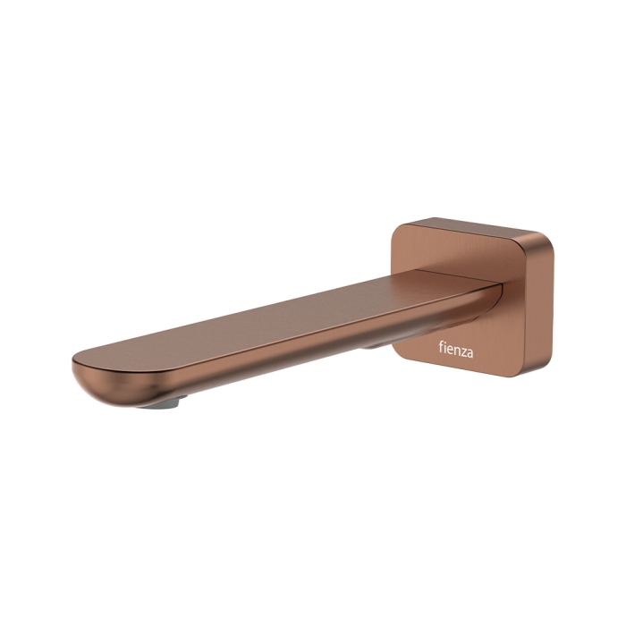 fienza Empire Slim Basin/Bath Outlet Square Plate 180mm Brushed Copper