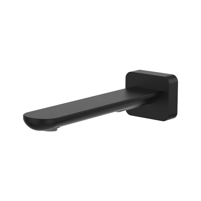 fienza Empire Slim Basin/Bath Outlet Square Plate 180mm Matte Black