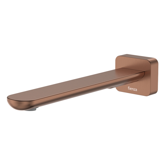 fienza Empire Slim Basin/Bath Outlet Square Plate 220mm Brushed Copper