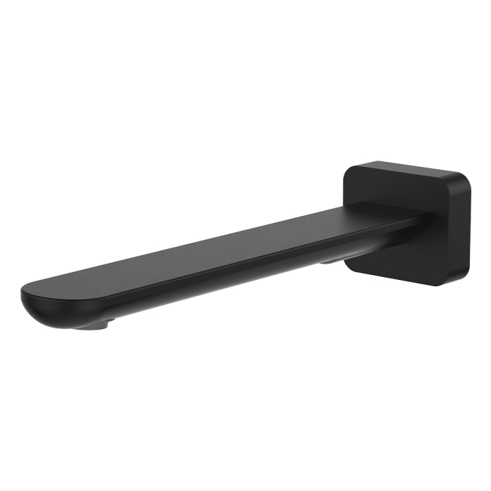 fienza Empire Slim Basin/Bath Outlet Square Plate 220mm Matte Black