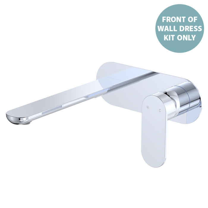 fienza Empire Slim Basin/Bath Wall Mixer Set Dress Kit Oval Plate 200mm Outlet Chrome