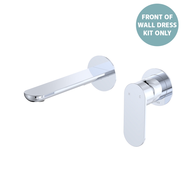 fienza Empire Slim Basin/Bath Wall Mixer Set Dress Kit Round Plates 160mm Outlet Chrome