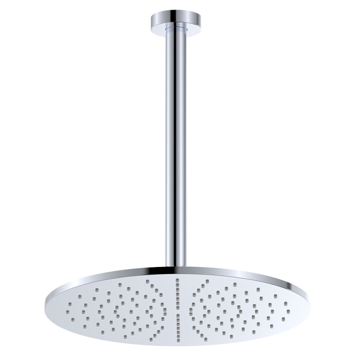 fienza Empire Slim Ceiling Shower 300mm Head 350mm Drop Chrome