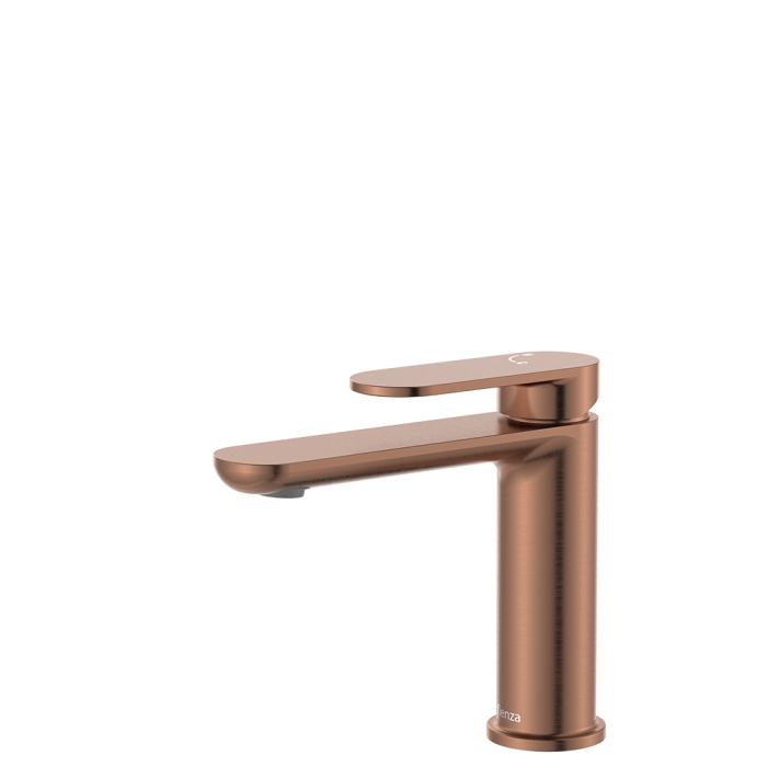 fienza Empire Slim Cold Start Basin Mixer Brushed Copper