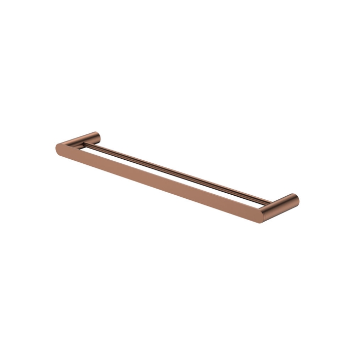 fienza Empire Slim Double Towel Rail 600mm Brushed Copper