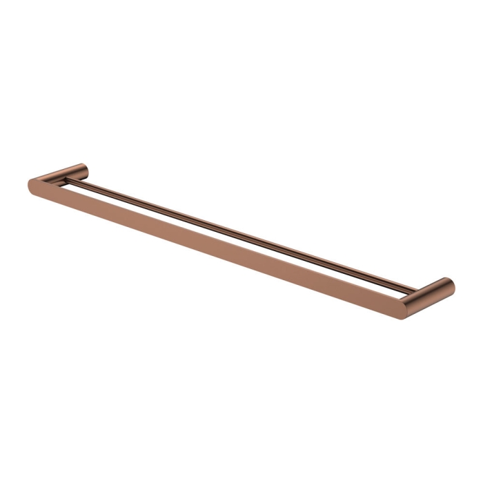 fienza Empire Slim Double Towel Rail 800mm Brushed Copper