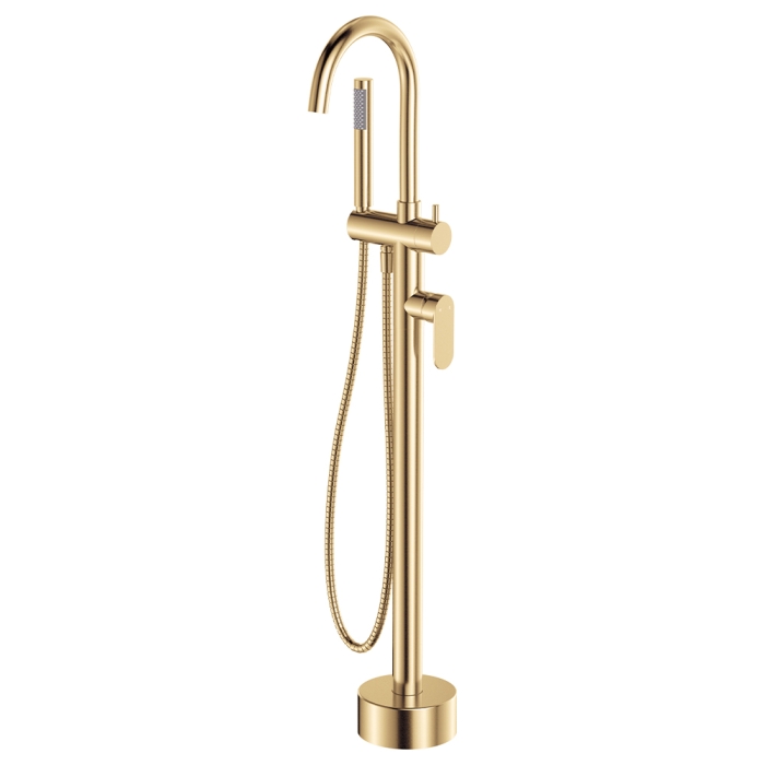 fienza Empire Slim Floor Mounted Bath Mixer with Hand Shower Urban Brass fienza Empire Slim Floor Mounted Bath Mixer with Hand Shower Urban Brass