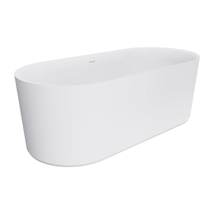 fienza Empire Slim Freestanding Solid Surface Bath 1700mm Matte White