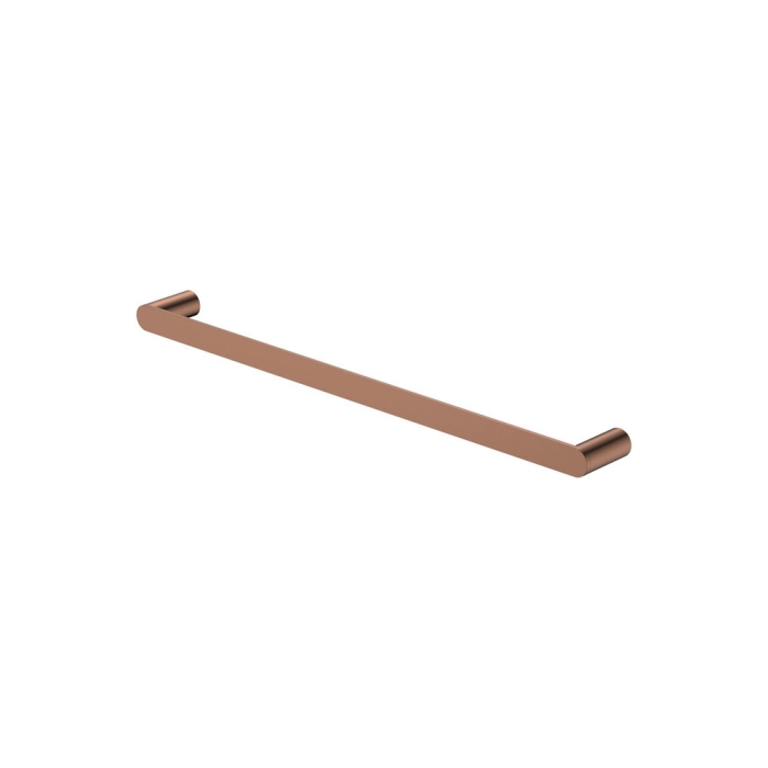 fienza Empire Slim Single Towel Rail 600mm Brushed Copper