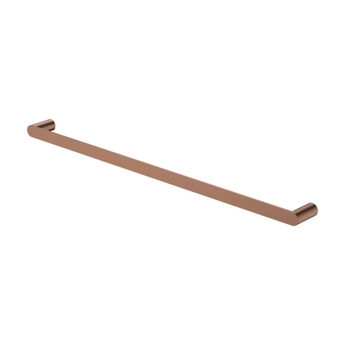 fienza Empire Slim Single Towel Rail 800mm Brushed Copper