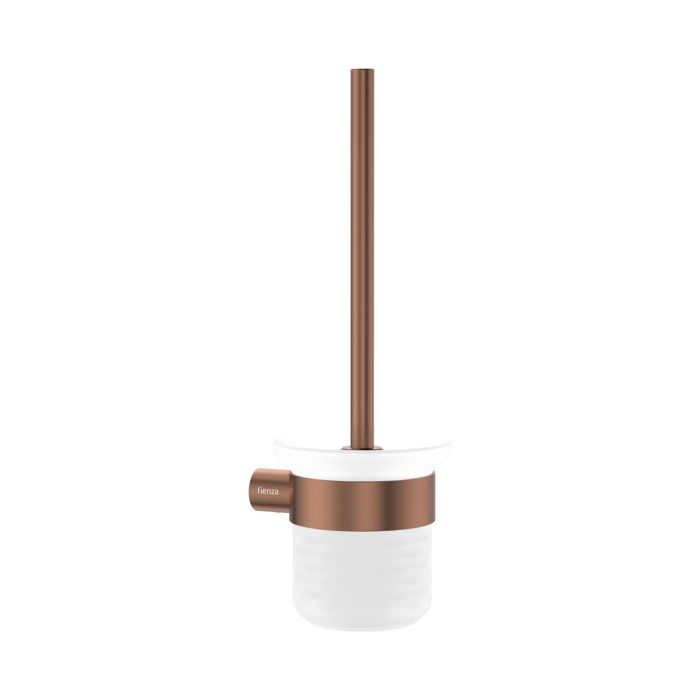 fienza Empire Slim Toilet Brush & Holder Brushed Copper