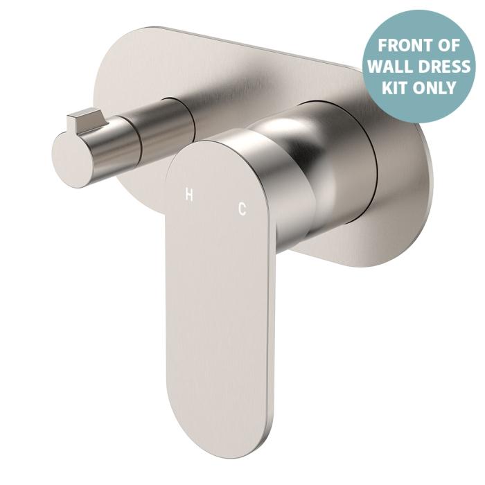 fienza Empire Slim Wall Diverter Mixer Dress Kit Large Oval Plate Horizontal Brushed Nickel