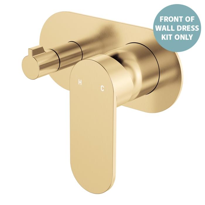 fienza Empire Slim Wall Diverter Mixer Dress Kit Large Oval Plate Horizontal Urban Brass