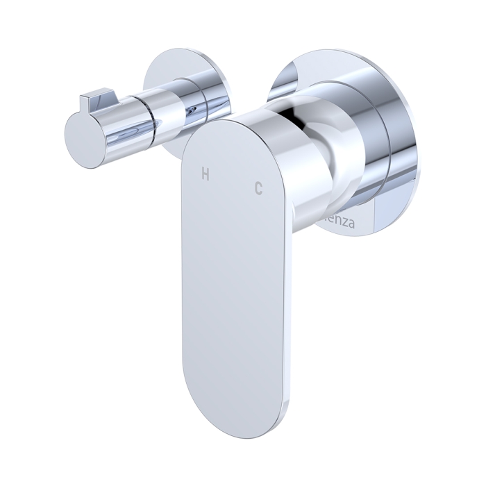 fienza Empire Slim Wall Diverter Mixer Small Round Plates Horizontal Chrome