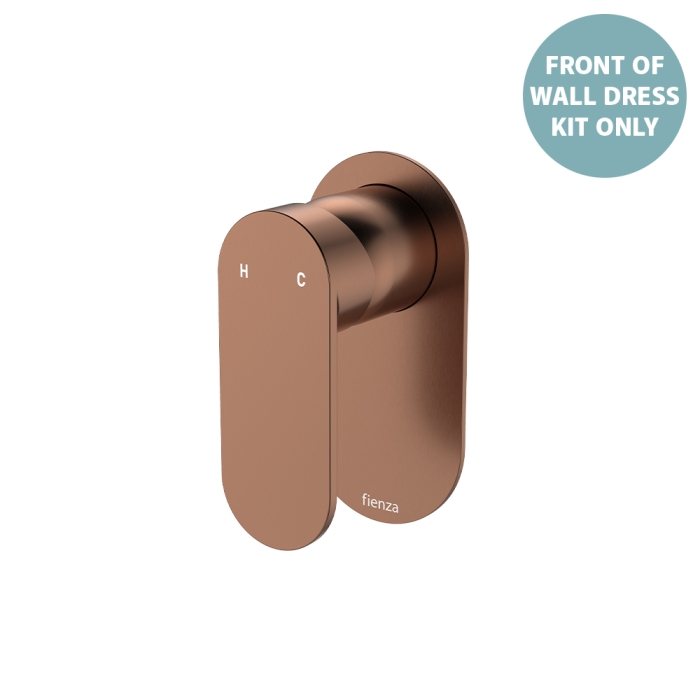 fienza Empire Slim Wall Mixer Dress Kit Oval Plate Brushed Copper