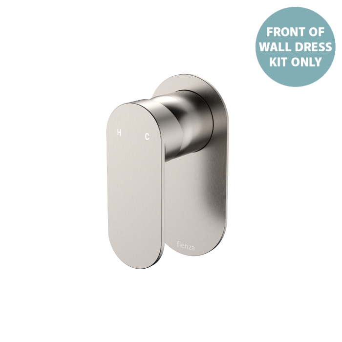 fienza Empire Slim Wall Mixer Dress Kit Oval Plate Brushed Nickel