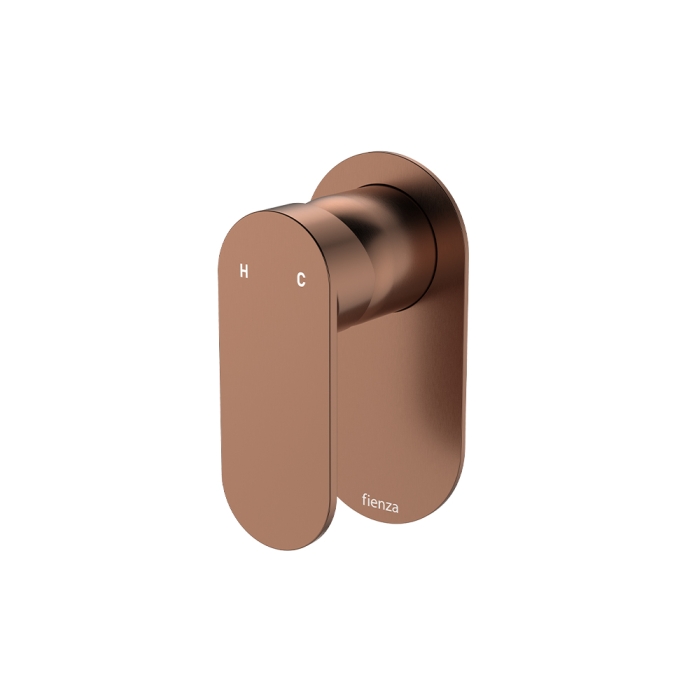 fienza Empire Slim Wall Mixer Oval Plate Brushed Copper