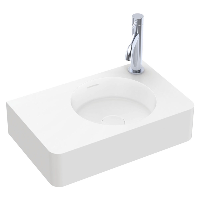 Fienza Encanto 470 Solid Surface Wall Basin 1 Tap Hole