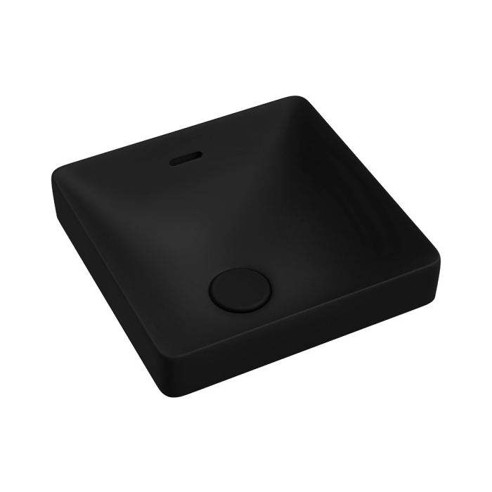 fienza Aluca Square Semi-Inset Basin Matte Black