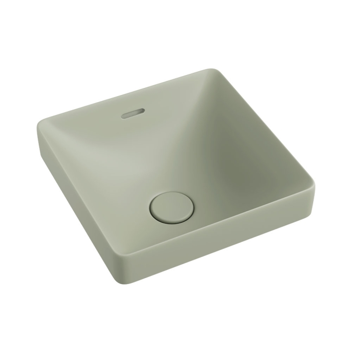 fienza Aluca Square Semi-Inset Basin Matte Olive