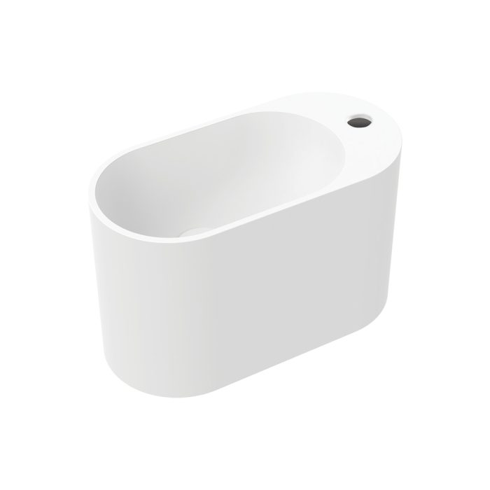 fienza Ari Solid Surface Wall Basin 1 Tap Hole