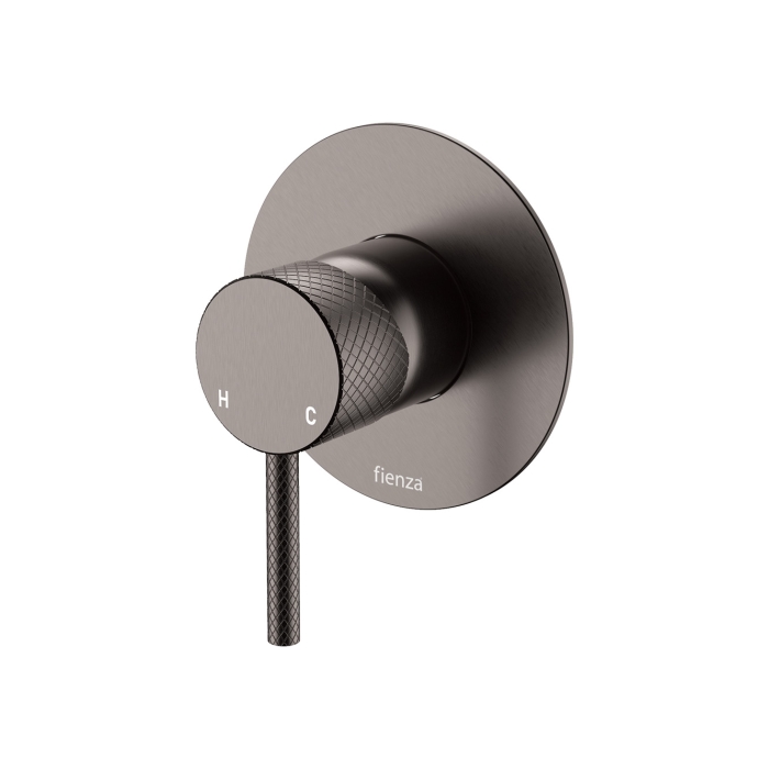 fienza Axle Wall Mixer Large Round Plate Gun Metal fienza Axle Wall Mixer Large Round Plate Gun Metal