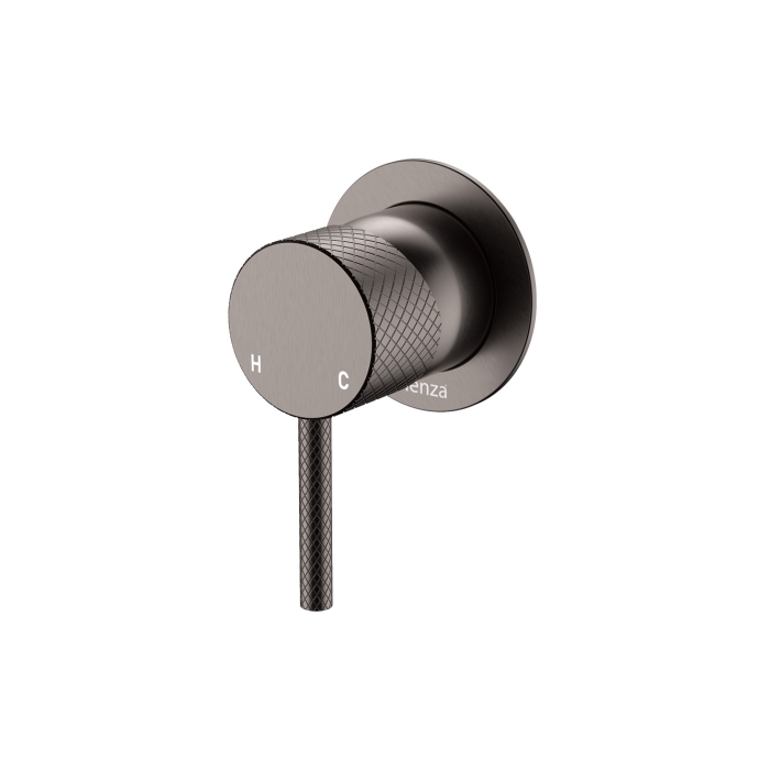 fienza Axle Wall Mixer Small Round Plate Gun Metal fienza Axle Wall Mixer Small Round Plate Gun Metal