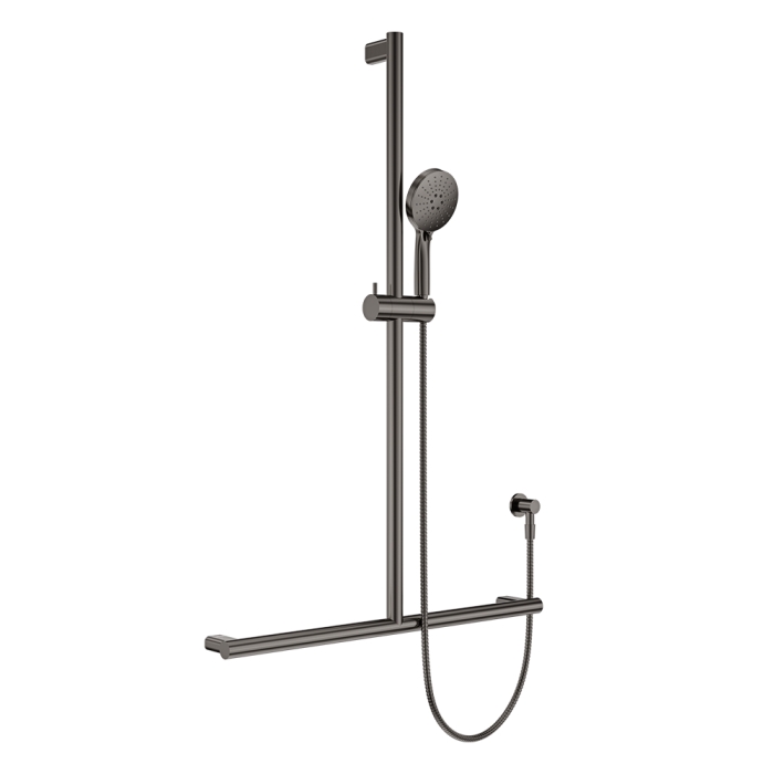 fienza Care Inverted T Rail Shower Gun Metal
