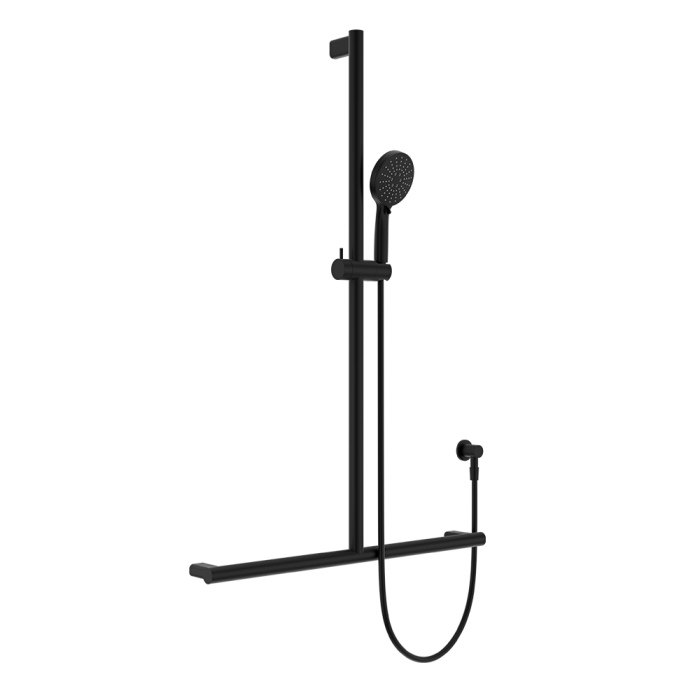 fienza Care Inverted T Rail Shower Matte Black