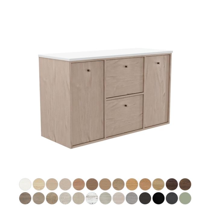 fienza Cierra 1200 Double Bowl Wall Hung Vanity