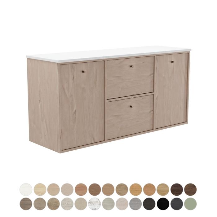 fienza Cierra 1500 Double Bowl Wall Hung Vanity