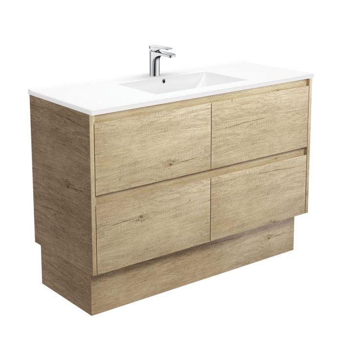 Fienza Dolce Amato 1200 Scandi Oak Vanity On Kick