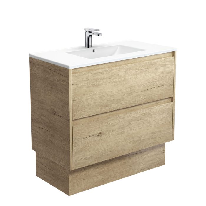 Fienza Dolce Amato 900 Scandi Oak Vanity On Kick