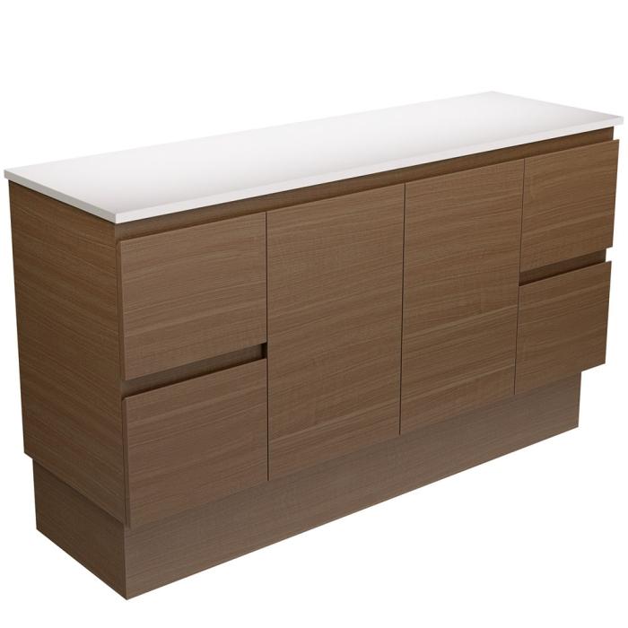 fienza Edge Walnut 1500 Cabinet on Kickboard