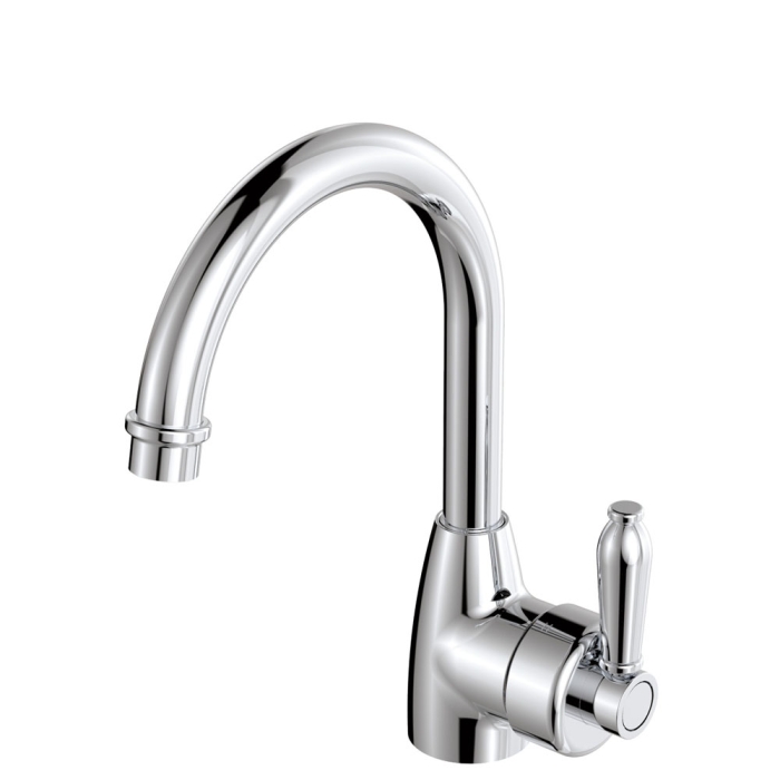 fienza Eleanor Gooseneck Basin Mixer Chrome / Chrome fienza Eleanor Gooseneck Basin Mixer Chrome / Chrome