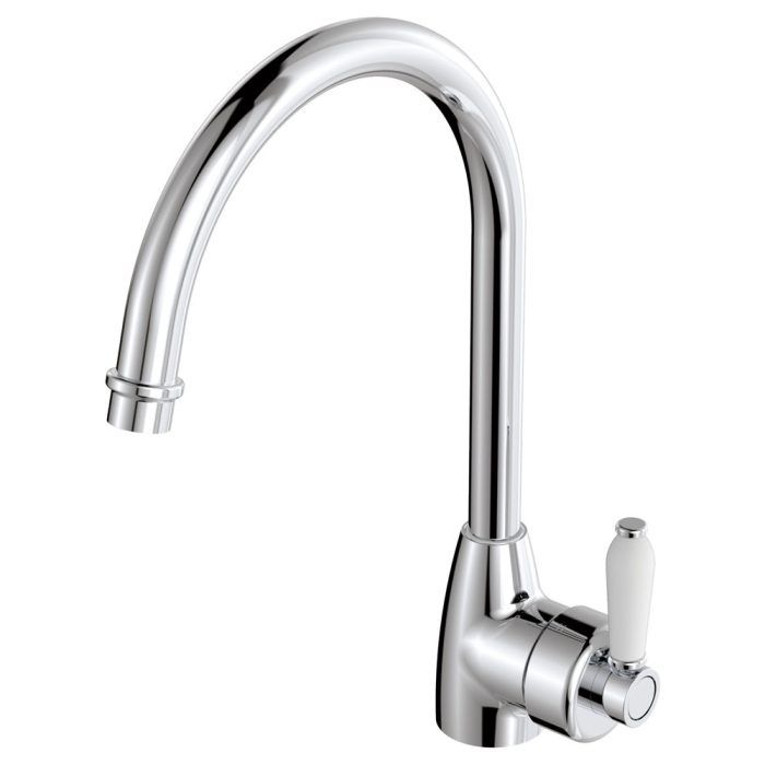 fienza Eleanor Gooseneck Sink Mixer Chrome / Ceramic