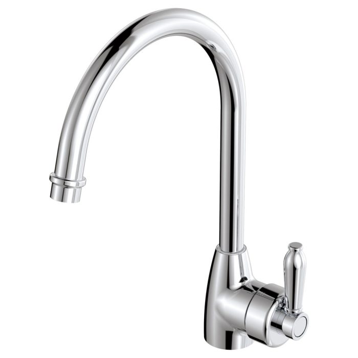 fienza Eleanor Gooseneck Sink Mixer Chrome / Chrome
