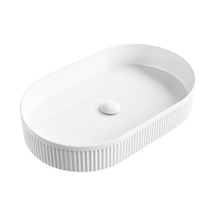 fienza Eleanor Oval Above Counter Fluted Basin