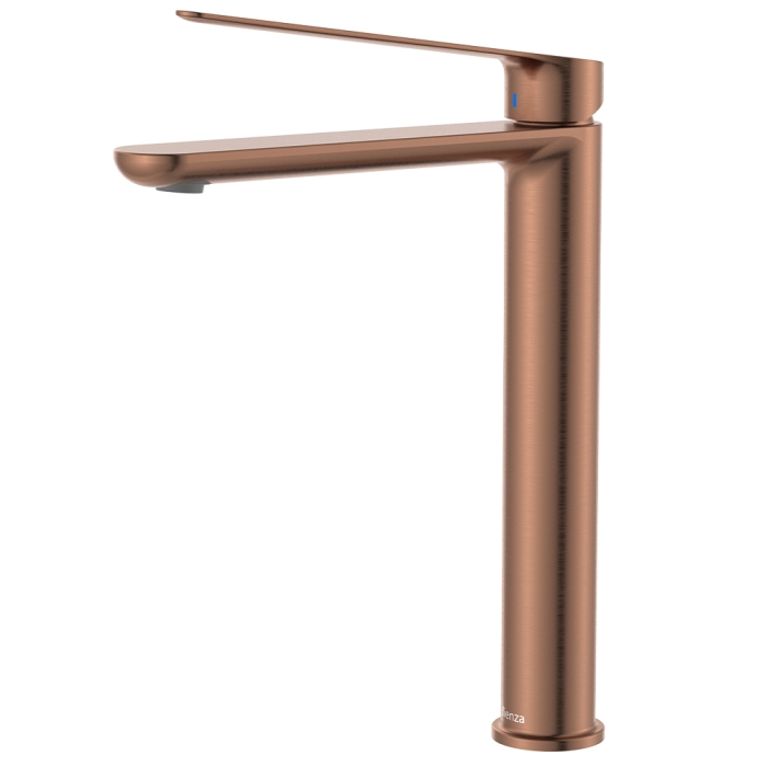 fienza Empire Care Tall Basin Mixer Brushed Copper
